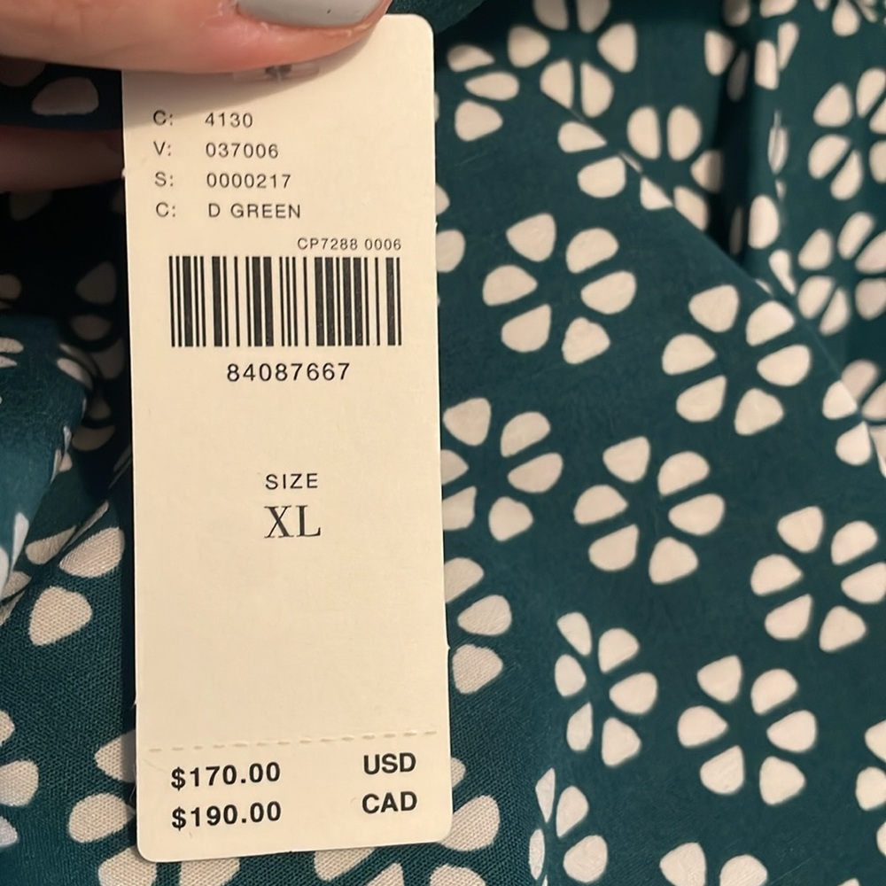 Anthropologie Navy and White Floral Midi Dress - Picture 12 of 12